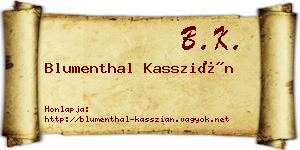 Blumenthal Kasszián névjegykártya